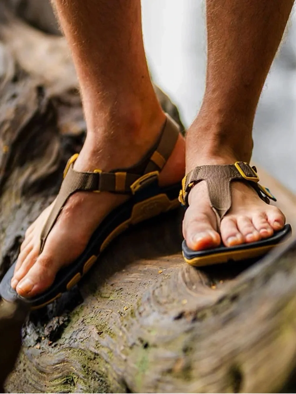 Lems Switchback Knit Sandal in Twig, Size 9 Men / 10 Women